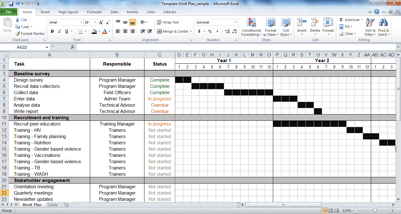 working with excel templates