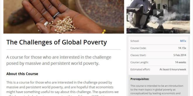 Challenges of Global Poverty on EdX