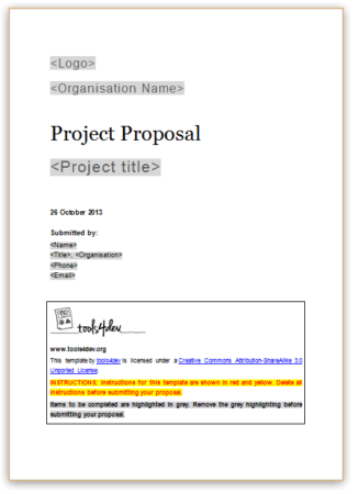 Proposal template - tools4dev